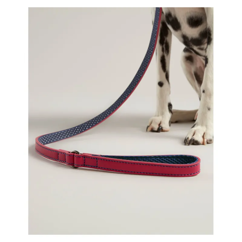 Joules Leather Dog Lead Pink
