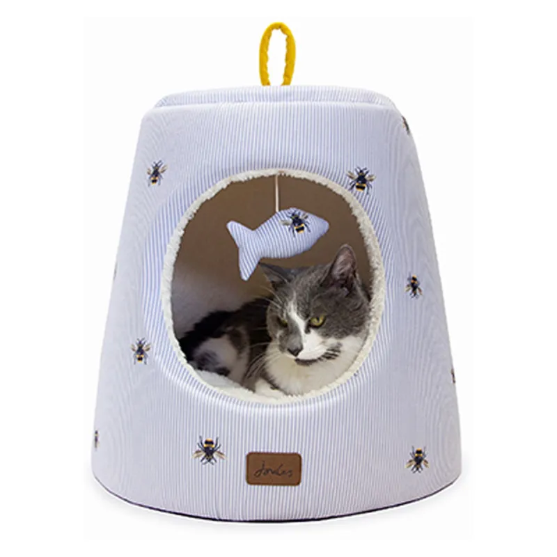 Joules Cat Hideaway Ticking Bee