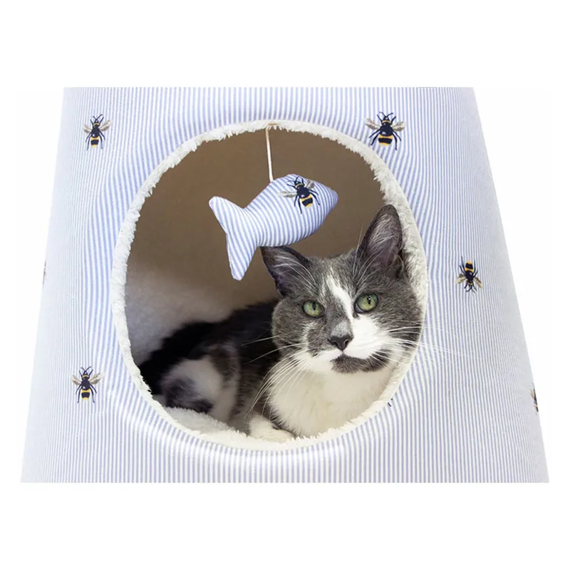 Joules Cat Hideaway Ticking Bee-1