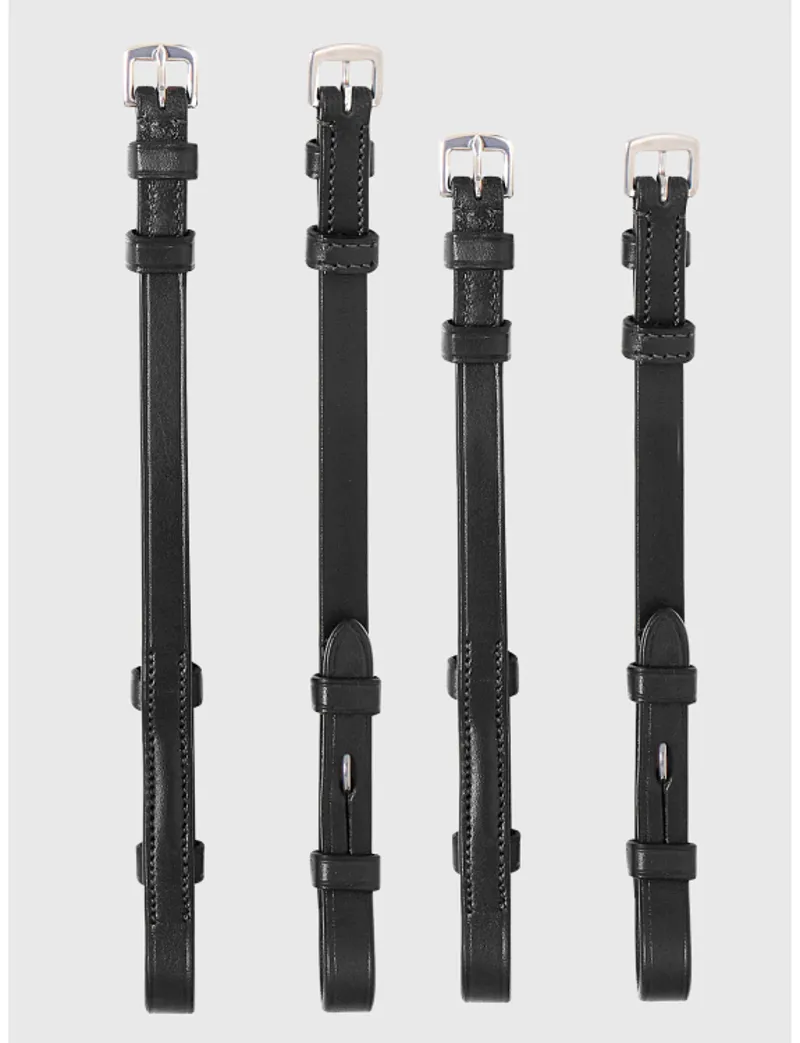 Equiline Set Of 4 Flat Cheek Pieces - Black