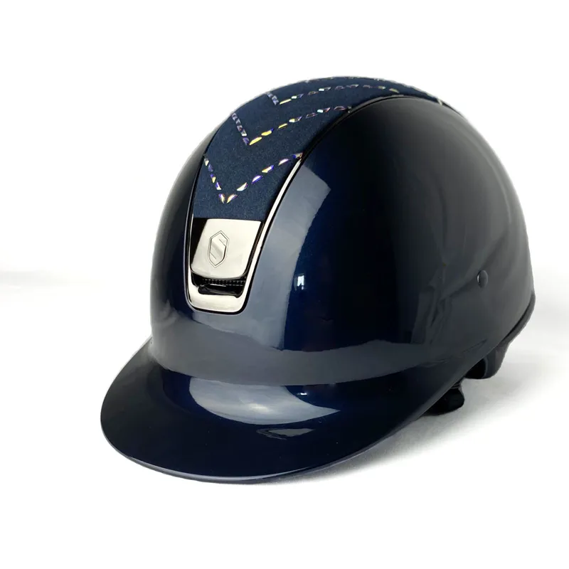 Samshield Shadow Glossy Helmet  with Holographic Chevron Top Navy