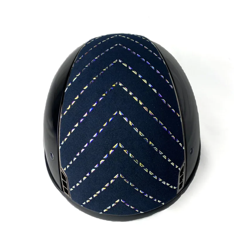 Samshield Shadow Glossy Helmet  with Holographic Chevron Top Navy-4