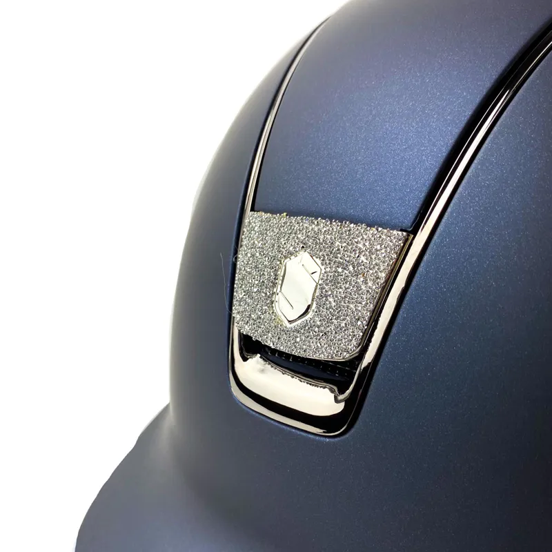 Samshield Shadowmatt with Silver Crystal Fabric Blazon and Silver Trim - Navy-3