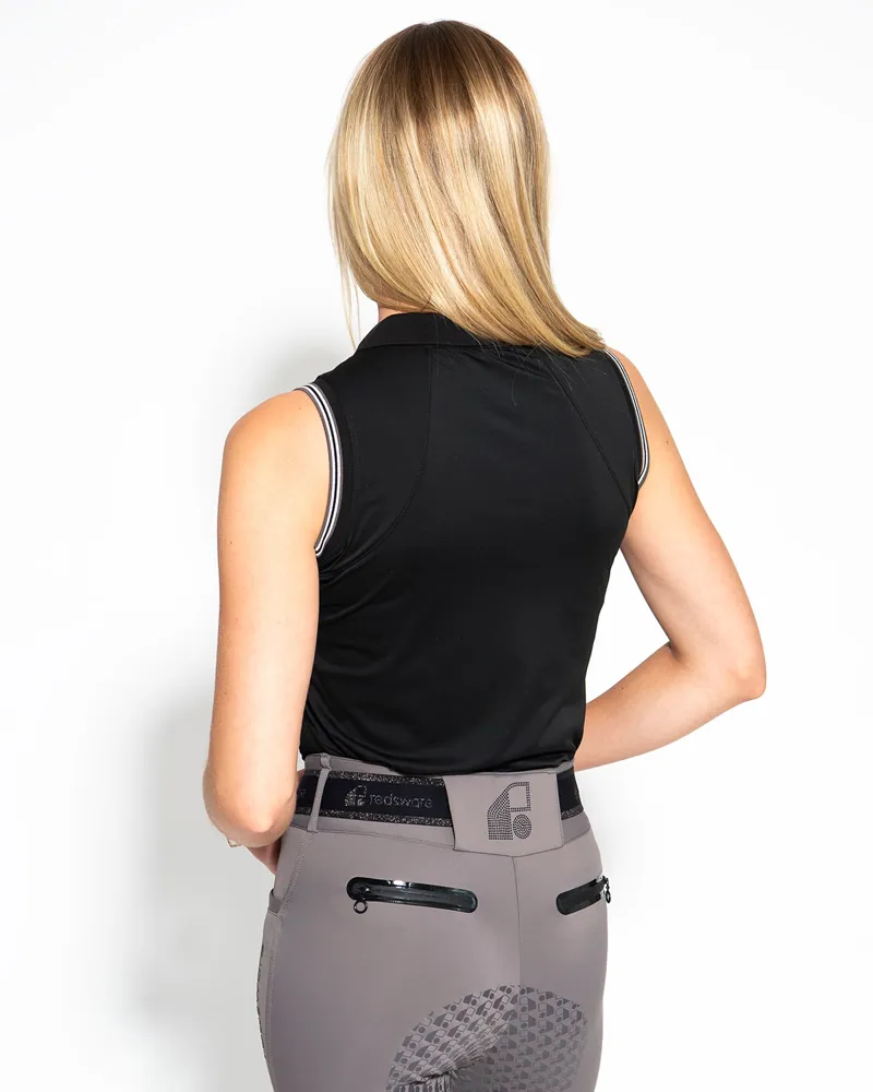 Redsware Tatum Technical sleeveless Polo Shirt Black-3