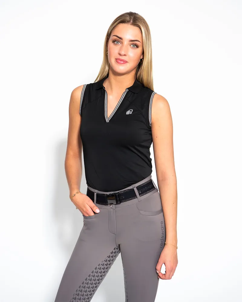 Redsware Tatum Technical sleeveless Polo Shirt Black