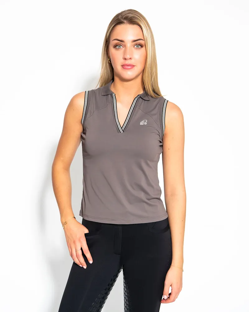 Redsware Tatum Technical sleeveless Polo Shirt Slate