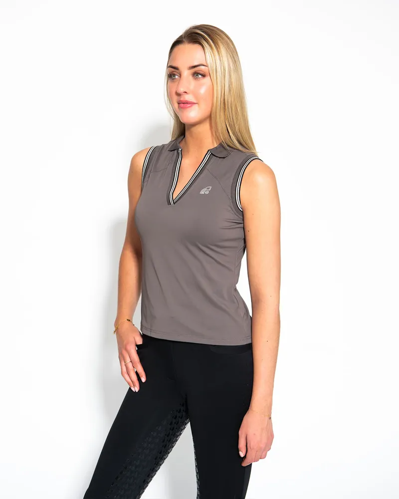 Redsware Tatum Technical sleeveless Polo Shirt Slate-1