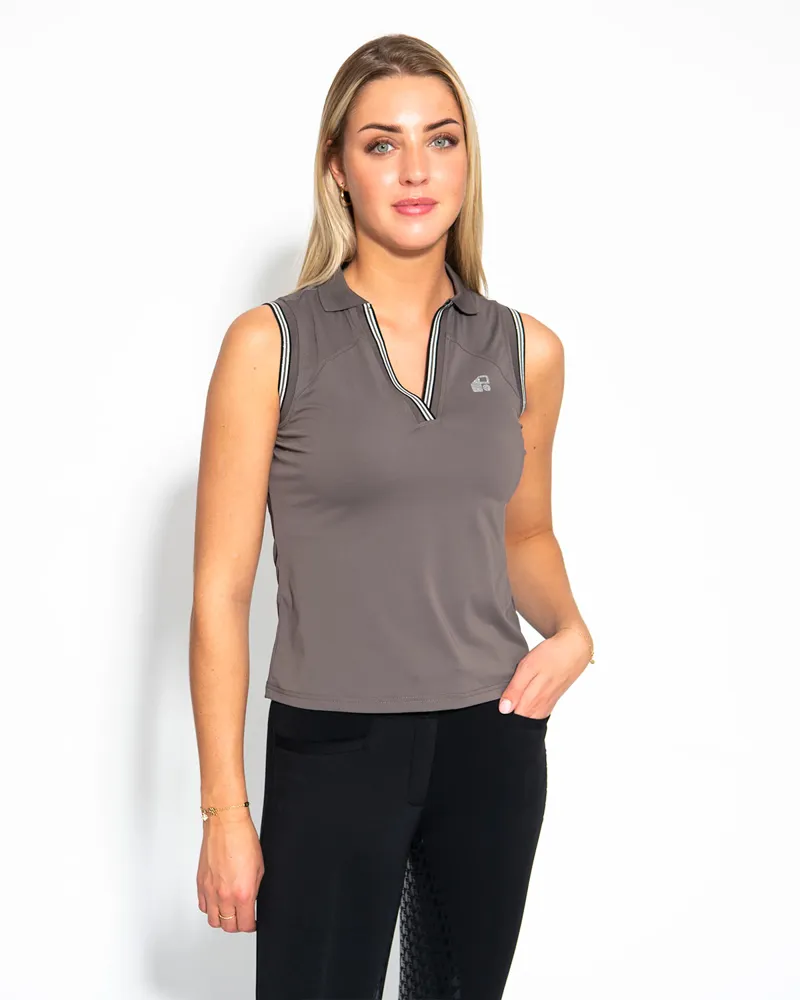 Redsware Tatum Technical sleeveless Polo Shirt Slate-4