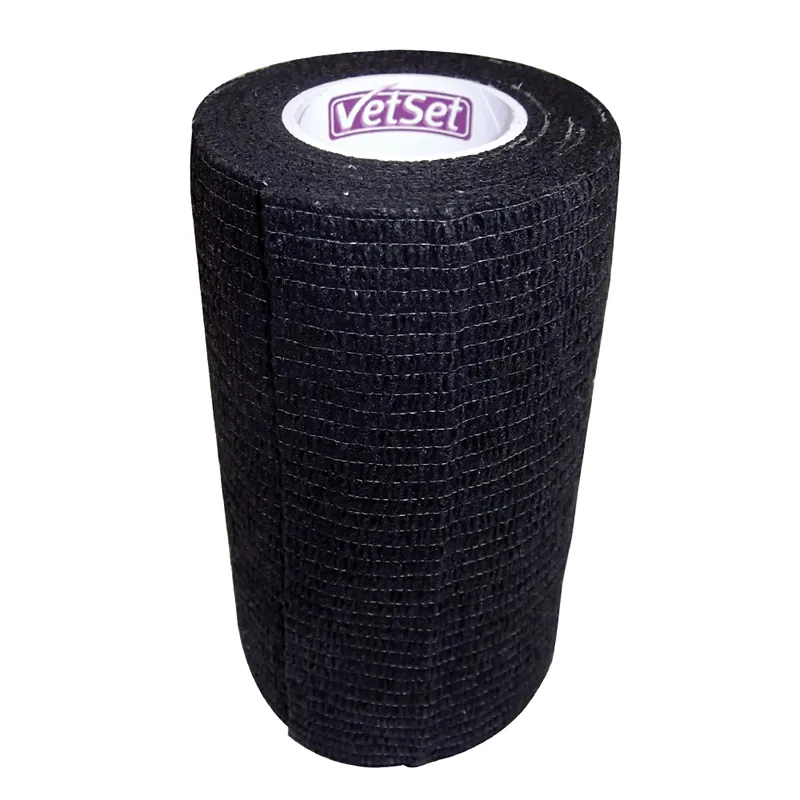 Vetset WrapTec 100mm X 4.5m Cohesive Bandage In Black