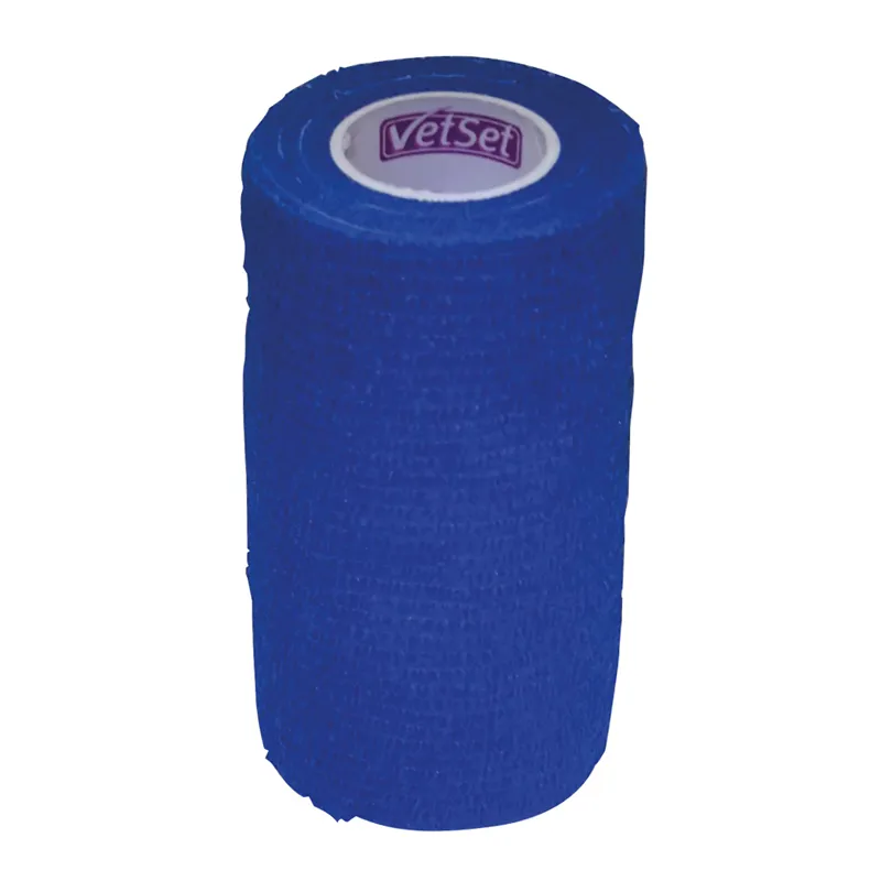Vetset WrapTec 100mm X 4.5m Cohesive Bandage Blue