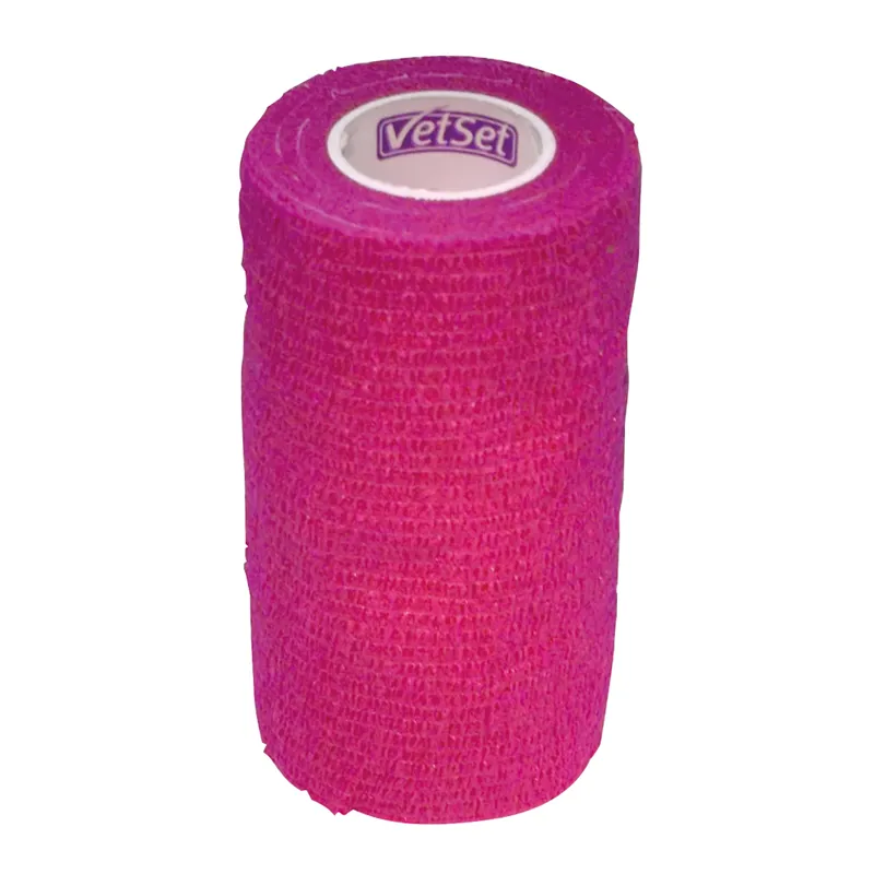 VetSet WrapTec Cohesive Bandage PINK 100mm