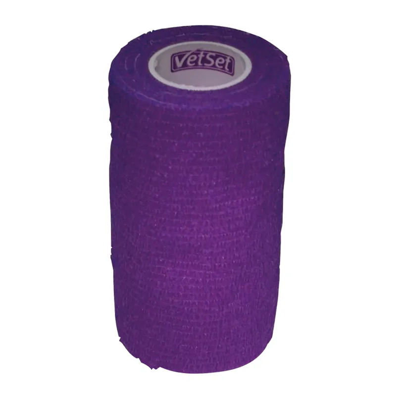 Vetset WrapTec 100mm X 4.5m Cohesive Bandage Purple