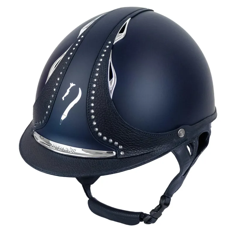 Antares Galaxy Crystal Strip Riding Hat - Blue/Blue Swarovski Stones