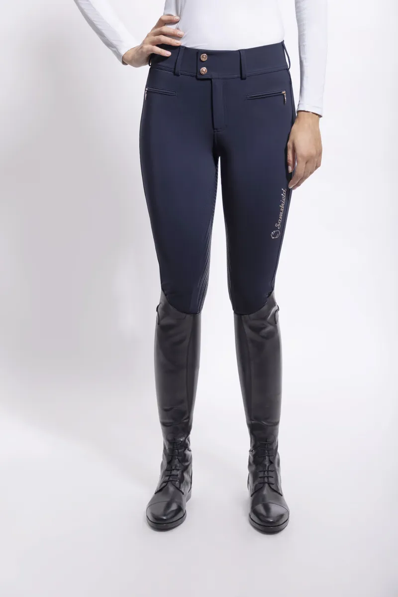 Samshield Clara Full Grip Breeches Navy-Rose Gold