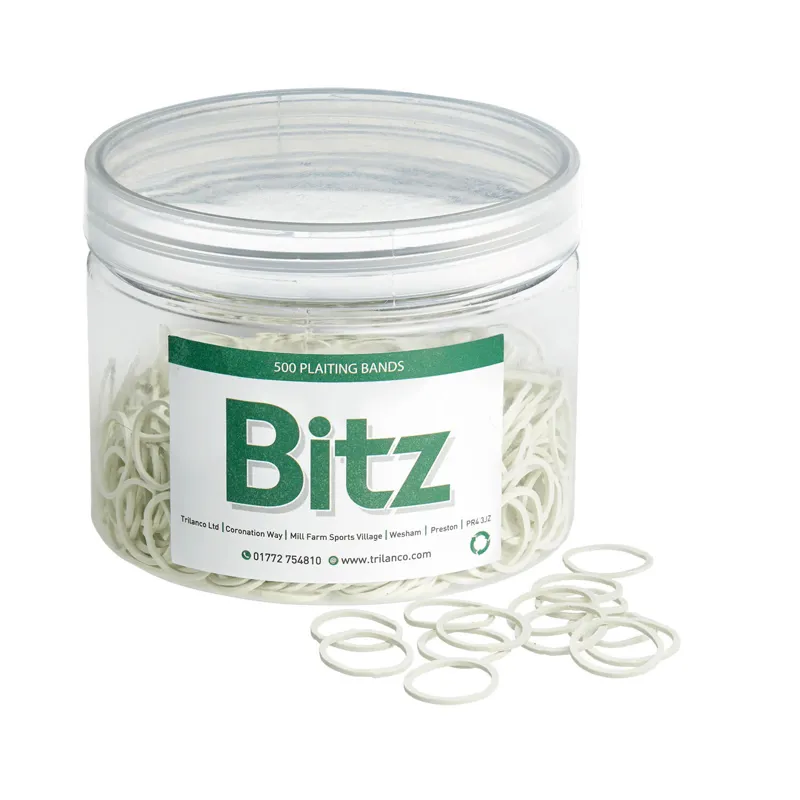 Bitz Plaiting Bands Elastic - Tub WHITE 500 pack