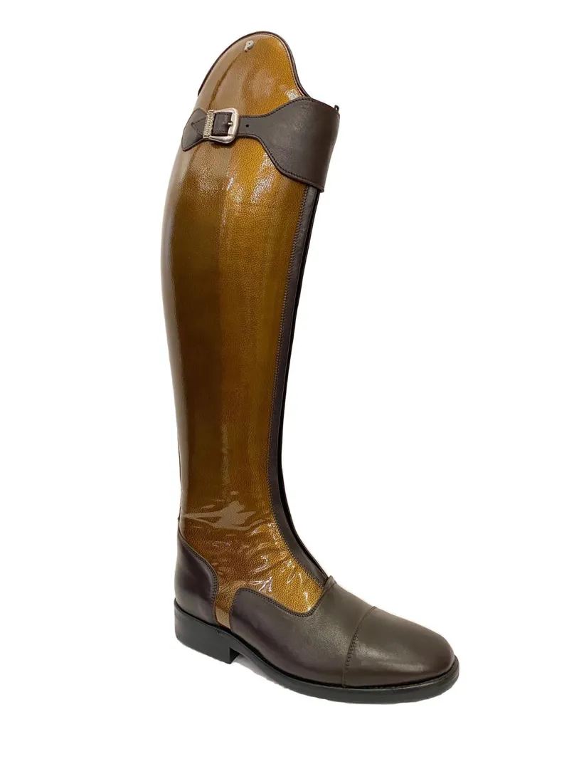 Petrie Superior Riding Boots - Brown and Gold -1