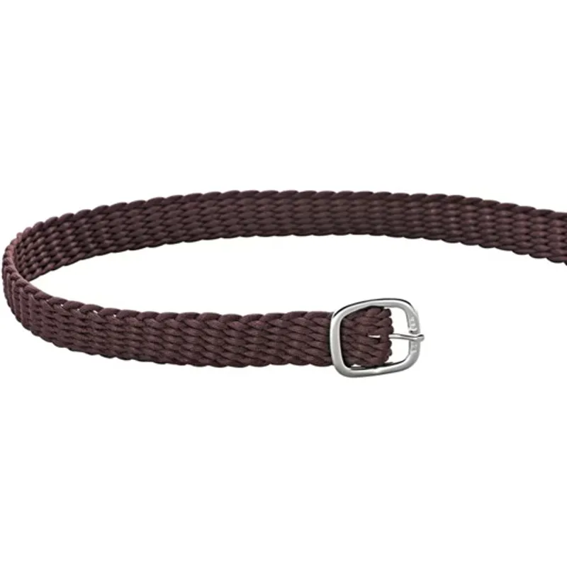 Sprenger Perlon Braided Spur Straps Brown Silver Buckle