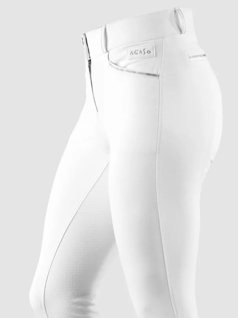Agaso Full Grip Breeches - White-2
