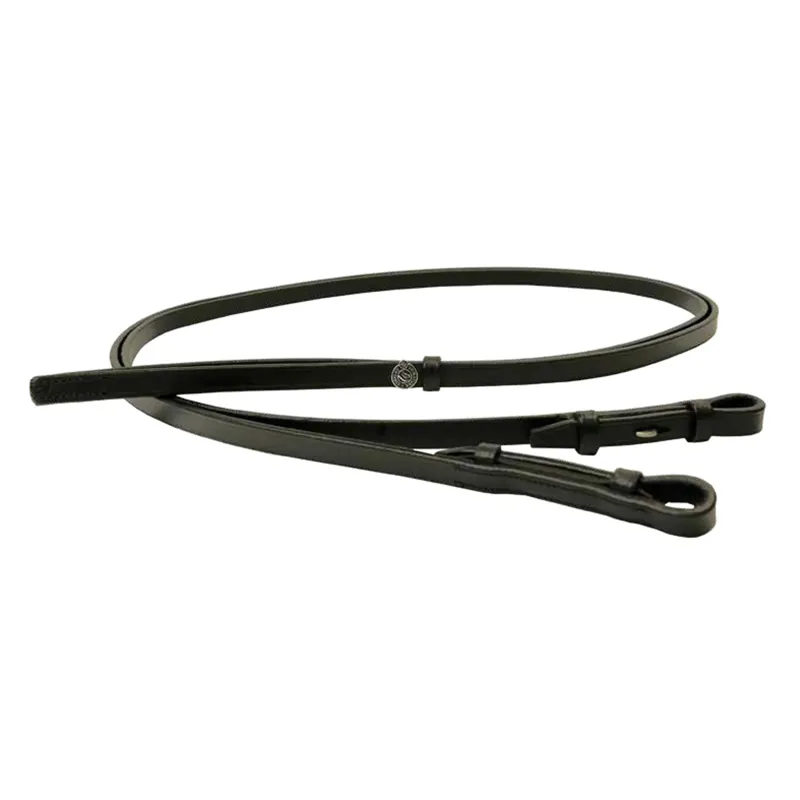 Antares Signature Dressage Plain Leather Curb Reins Black