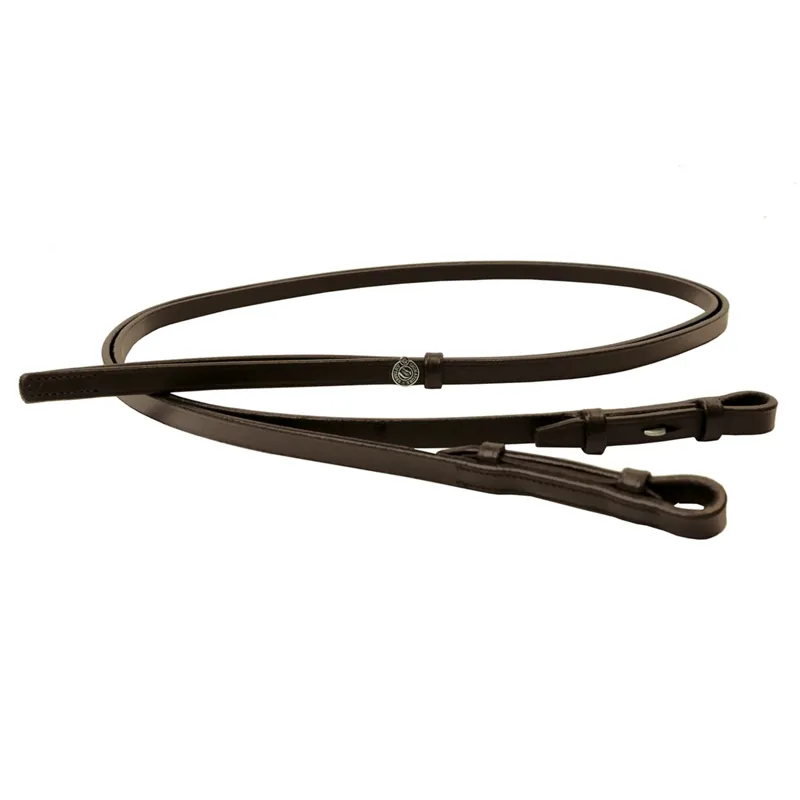 Antares Signature Dressage Plain Leather Curb Reins Brown