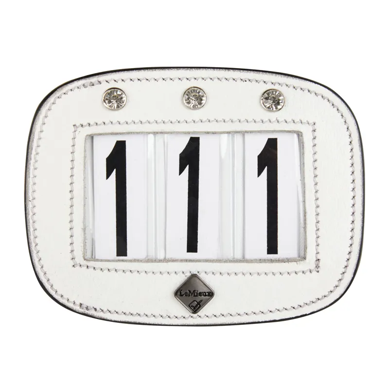 LeMieux Diamante Saddle Number Holder - White