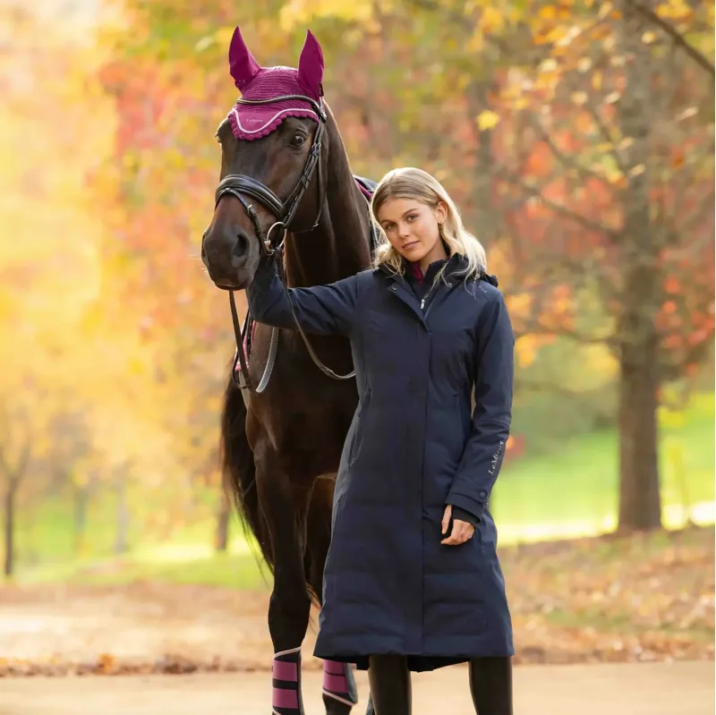 LeMieux Erin Womens Waterproof Long Padded Coat - Navy-1