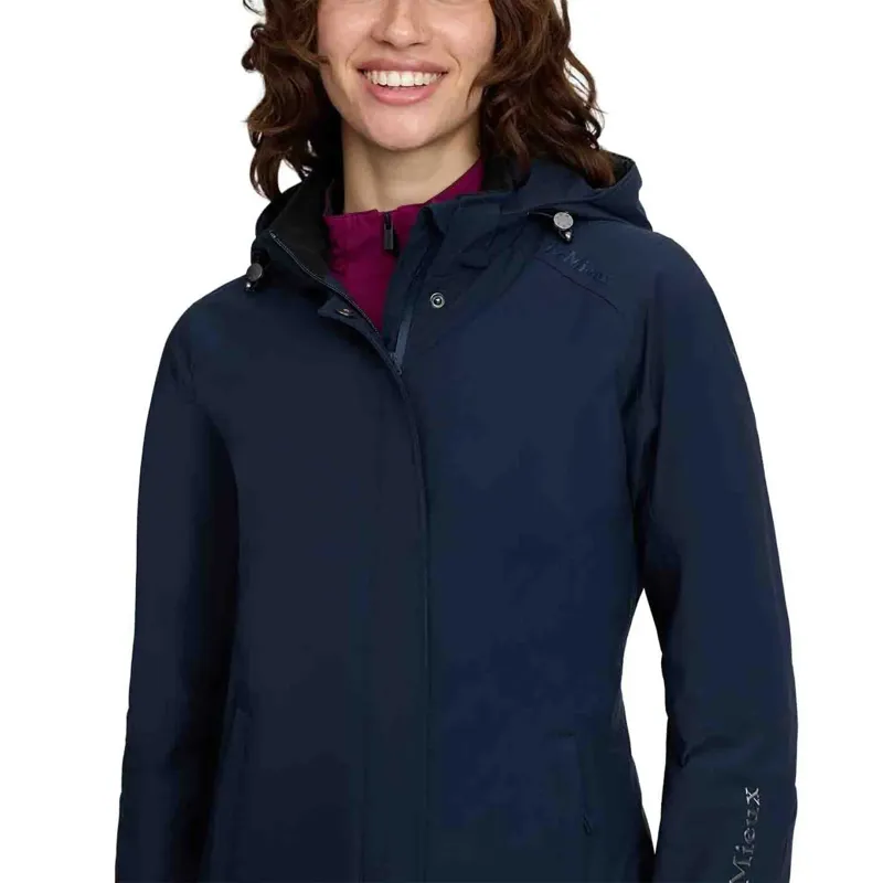 LeMieux Erin Womens Waterproof Long Padded Coat - Navy-4
