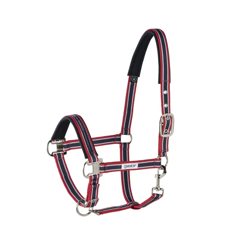 Eskadron Classic Sports Headcollar Pin Buckle Red White Navy