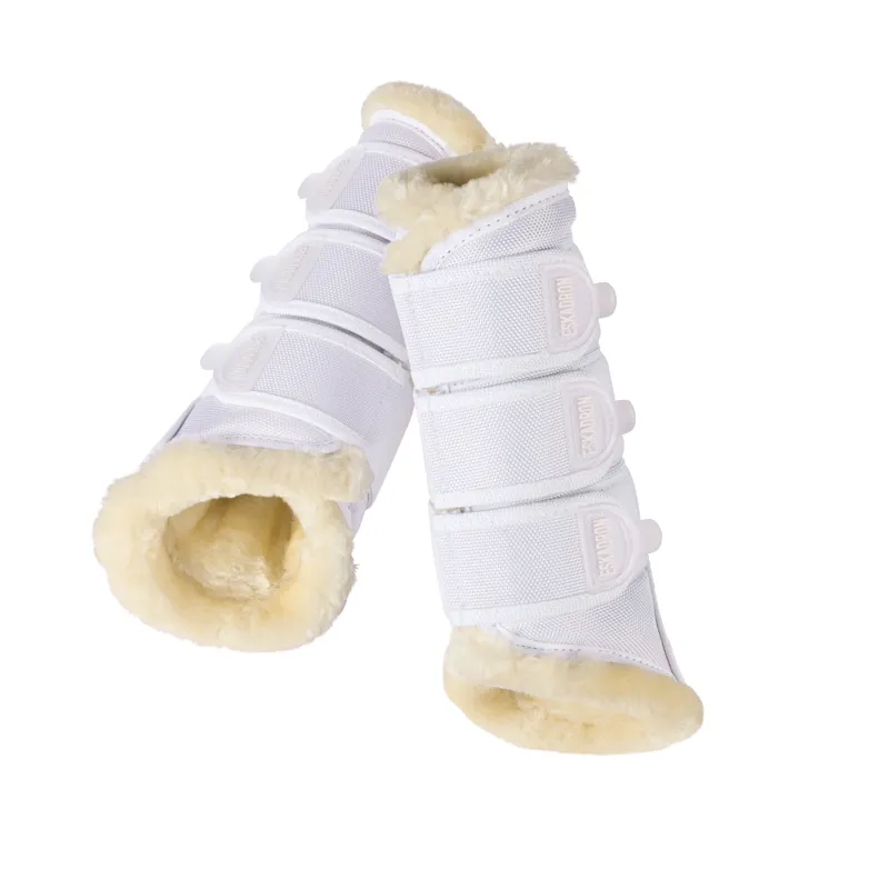 Eskadron Faux Fur Tendon Boots White