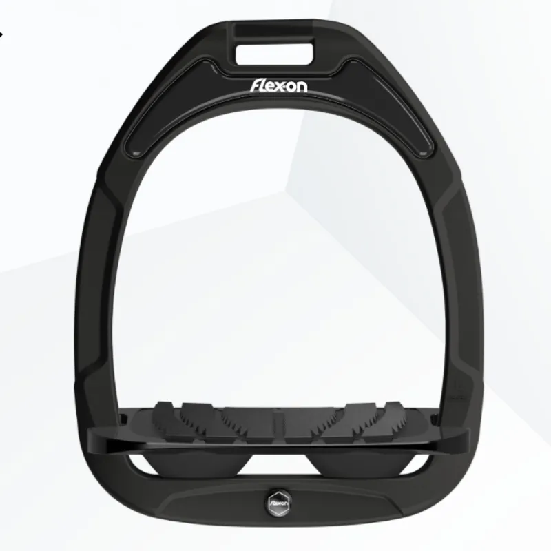Flex-On Green Composite Inclined Grip Stirrups - Black/Black/Black