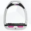 Flex-On Green Composite Inclined Ultra Grip Stirrups - White/Black/Pink