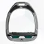 Flex-On Green Composite Inclined Ultra Grip Stirrups - Silver Grey/Black/Dark Green