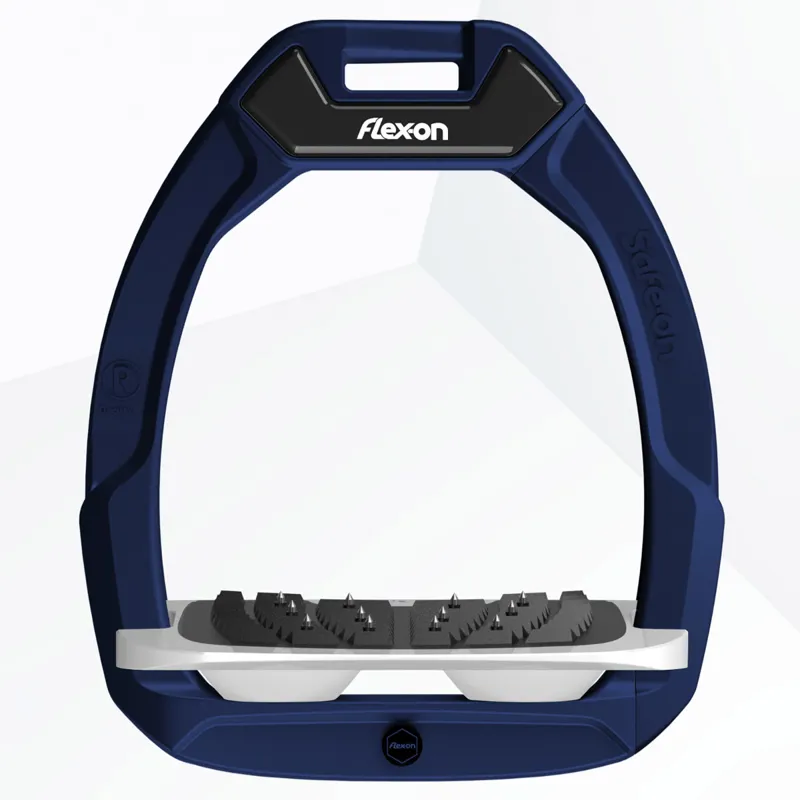 Flex-On Safe-On Inclined Ultra Grip Stirrups - Navy/Grey/White