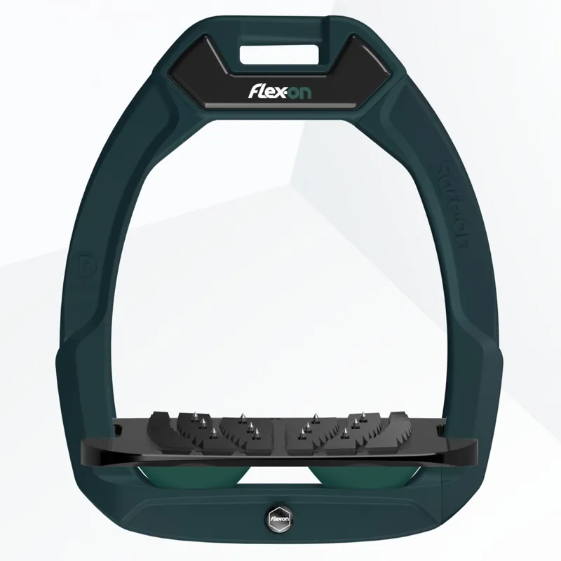 Flex-On Safe-On Inclined Ultra Grip Stirrups - Dark Green/Black/Dark Green