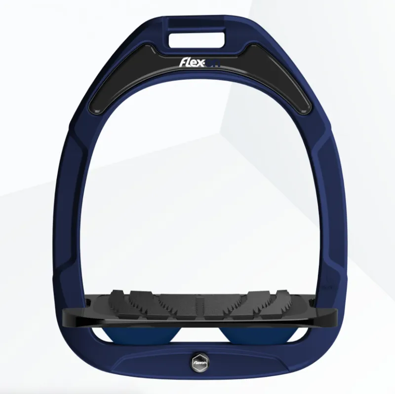 Flex-On Green Composite Inclined Grip Stirrups - Navy/Black/Navy
