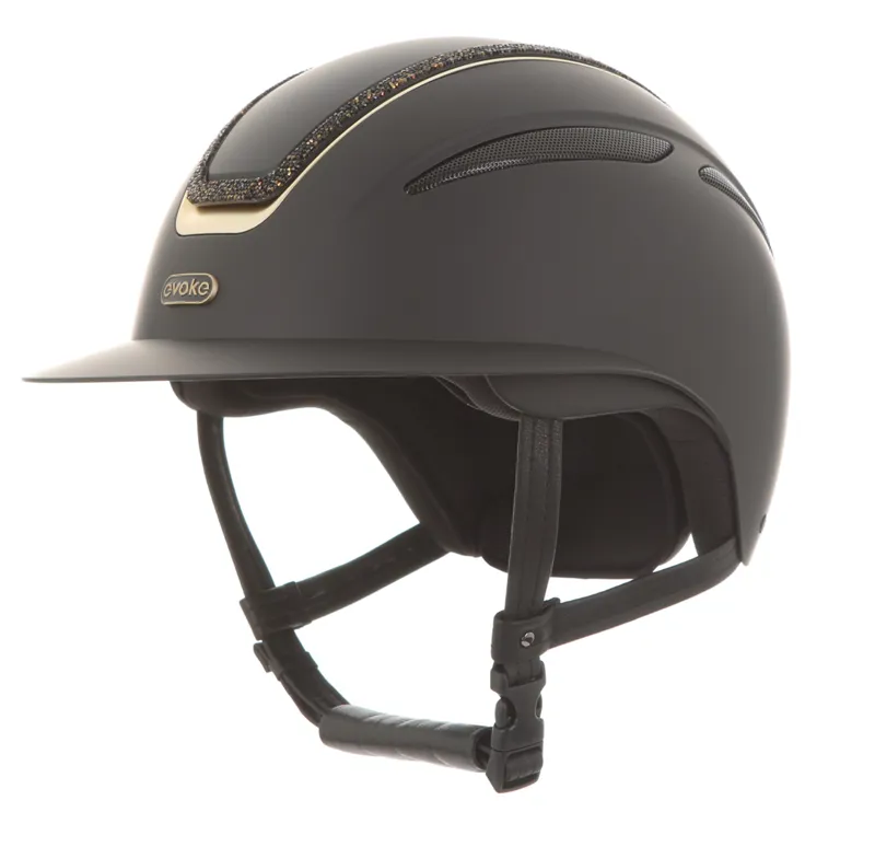 Evoke Callisto Wide Peak Black/Gold Crystal Frame-2