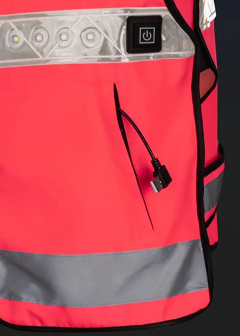 Woof Wear LED Hi Vis Riding Vest Hi Vis Pink-5