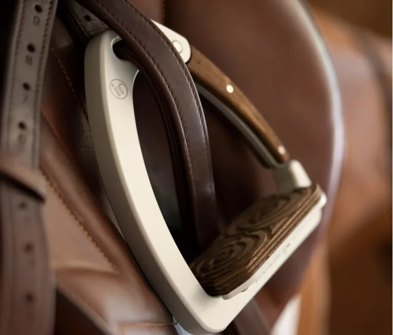 Innova Riding Aria Safety Stirrups - Silver/Dark Wood-1