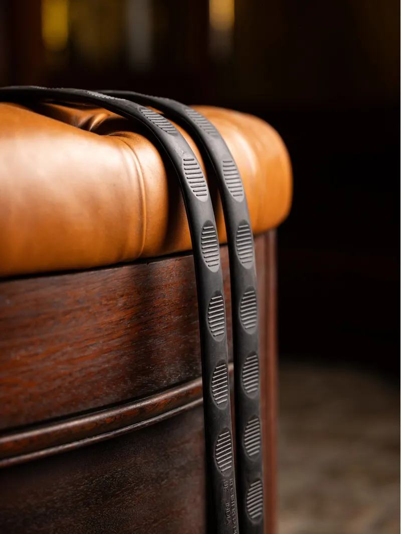 LeMieux Magna Grip Rubber Reins - Brown/Silver-2