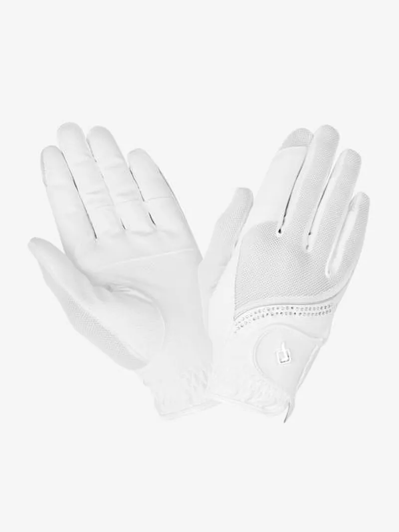 LeMieux  Crystal Riding Gloves - White