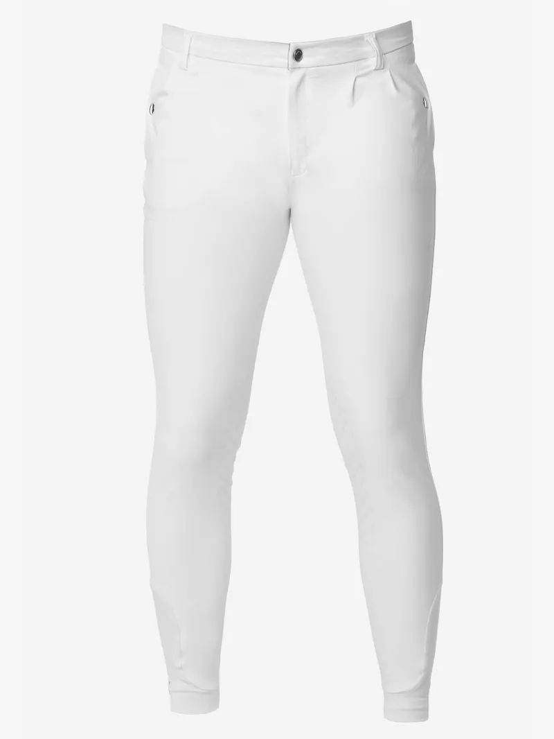 LeMieux Mens Elite Classic Pleated Breech - White