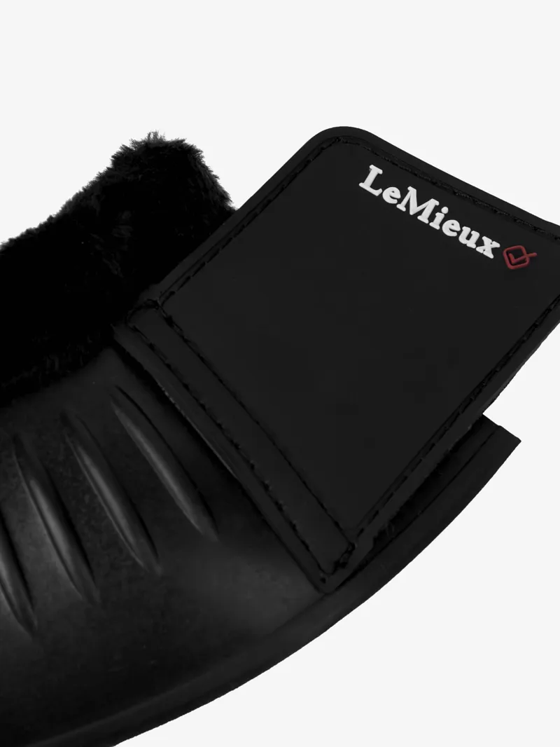 LeMieux Rubber Bell Boots with Fleece - Black-2