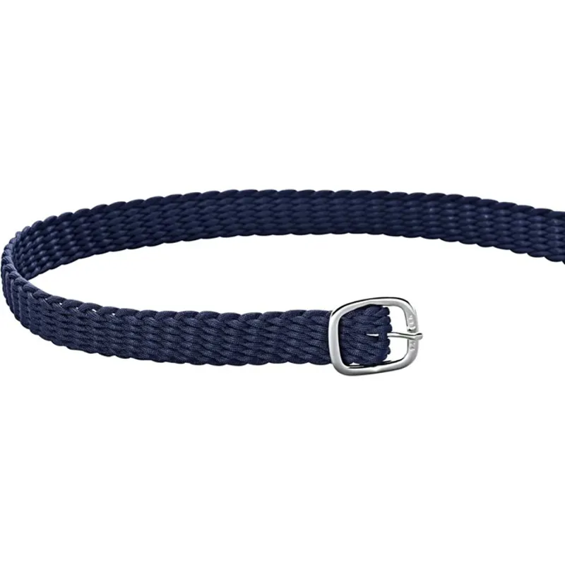 Sprenger Perlon Braided Spur Straps Navy Silver Buckle