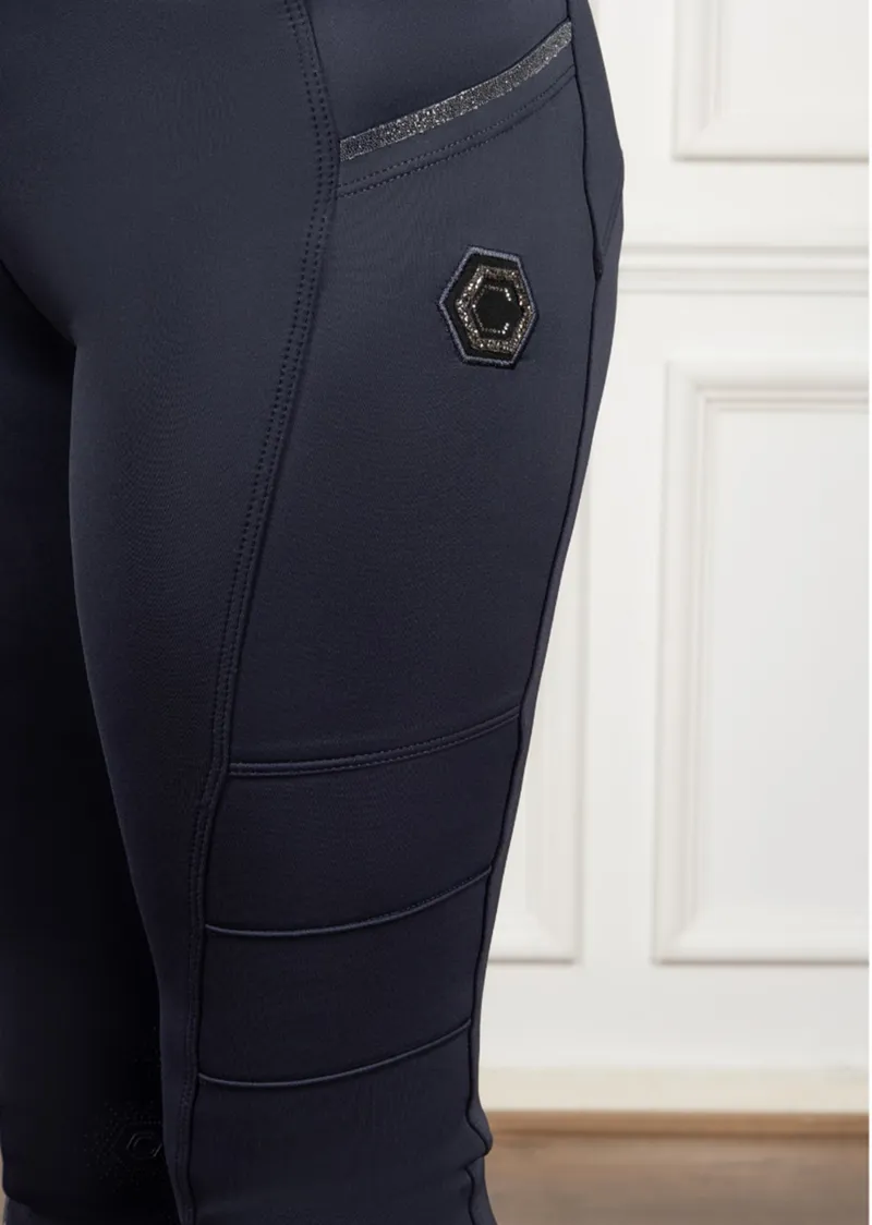 Coldstream Next Generation Hamilton Sparkle Riding Tights Navy-5