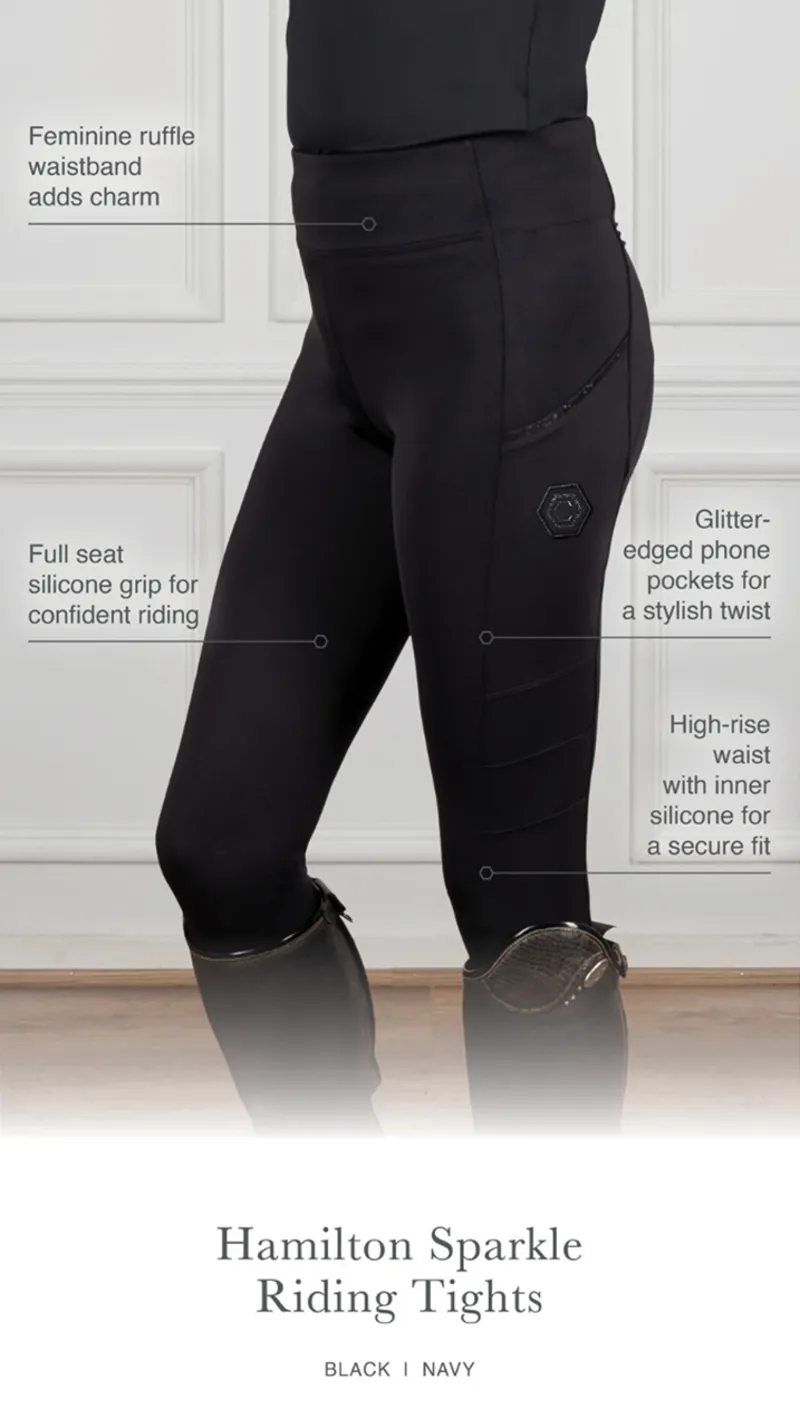 Coldstream Next Generation Hamilton Sparkle Riding Tights Navy-4