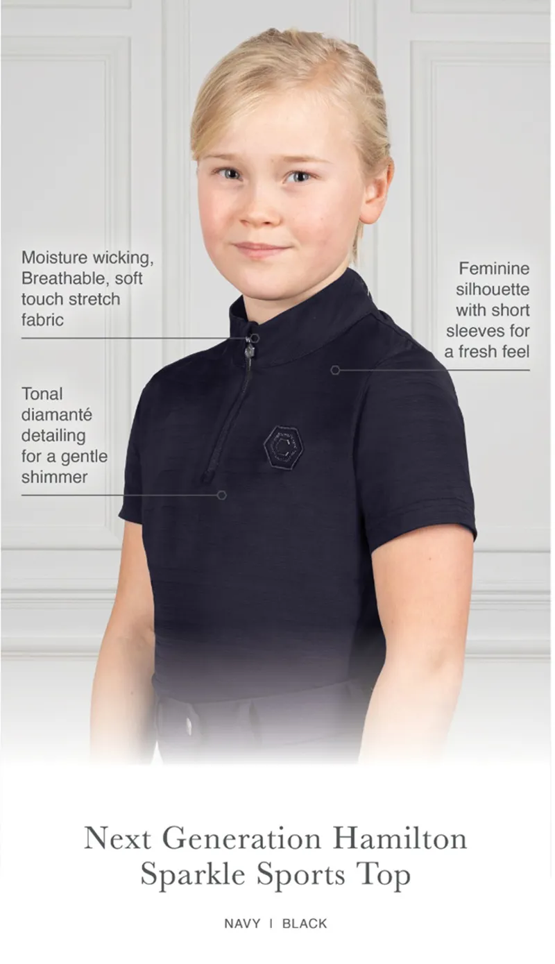 Coldstream Next Generation Hamilton Sparkle Sports Top Navy-3
