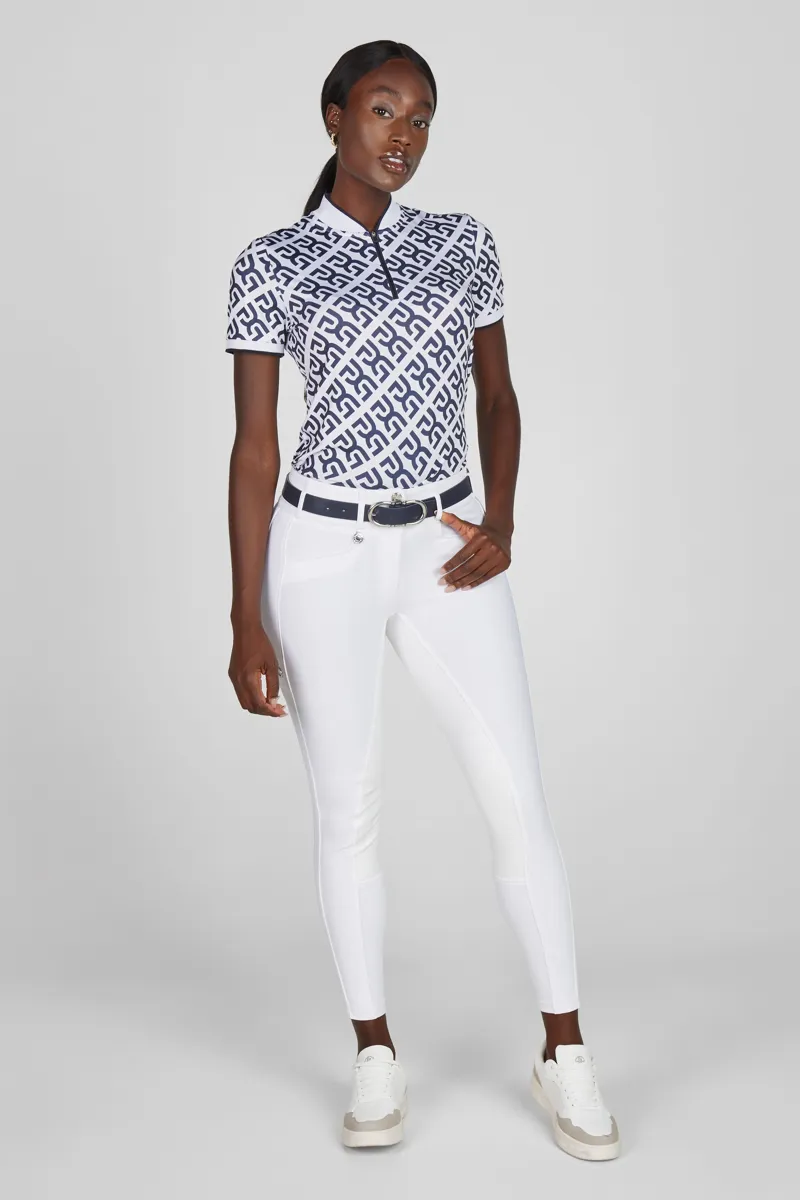 Pikeur SS26 Zip Polo Shirt 1204 Night Blue