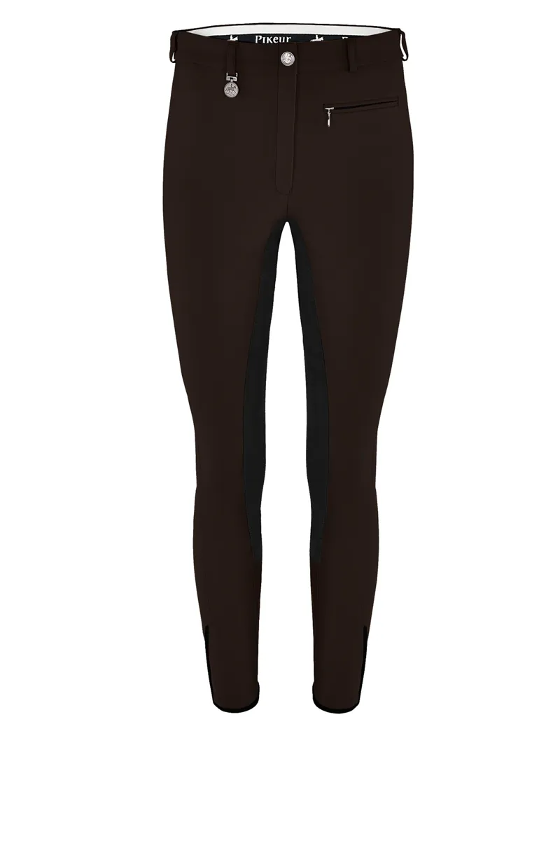 Pikeur Lugana Contrast Softshell Winter Breeches Chocolate/Black
