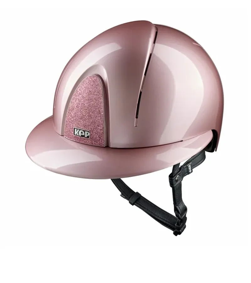 KEP Smart Nova Polo Metal Polish Star Riding Hat - Pink with Black Strap