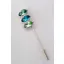 Otto Schumacher Crystal Trio Stock Pin Green